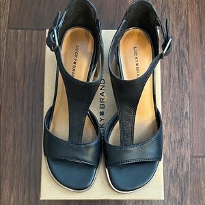 Lucky Brand Black Leather Sandals